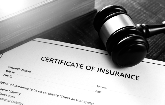 Insurance Disputes Class Action Image Gavel with Insurance Certificate